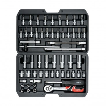 Trusa tubulare, biti + antrenor 1/4', 56 piese