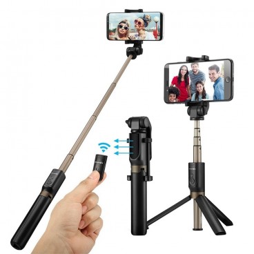 Trepied si selfie stick cu telecomanda pentru telefon